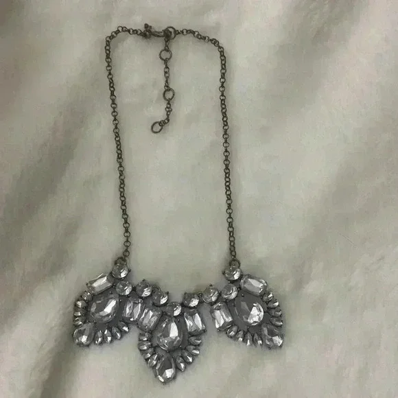J.Crew Large Rhinestone Cluster Statement Necklace - Picture 3 of 5